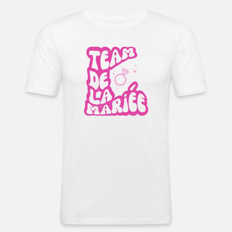 Team Bride pink - Brautgeschenk - Männer Slim Fit T-Shirt - Weiß