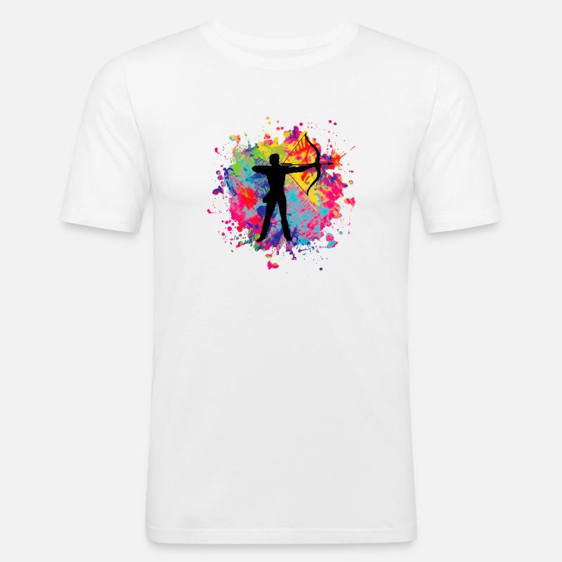 Bogenschießen - Männer Slim Fit T-Shirt - Weiß
