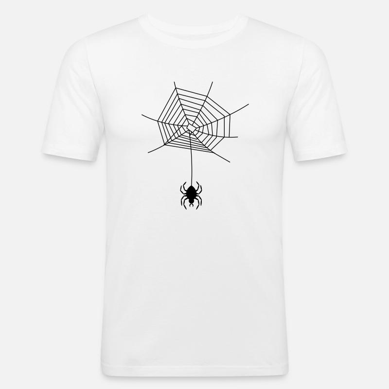spinnennetz - Männer Slim Fit T-Shirt - Weiß