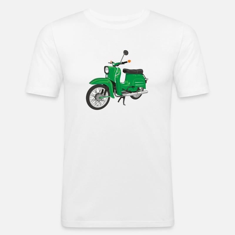 Simson Schwalbe - Männer Slim Fit T-Shirt - Weiß