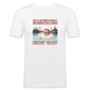 Lustiges Sauna T für Wellness Fans und - Männer Slim Fit T-Shirt - Weiß - Vorne - Nik (191cm)