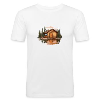 Sauna T Finnish sauna wellness for sauna lovers - Men's Slim Fit T-Shirt - white - Front - Nik (191cm)