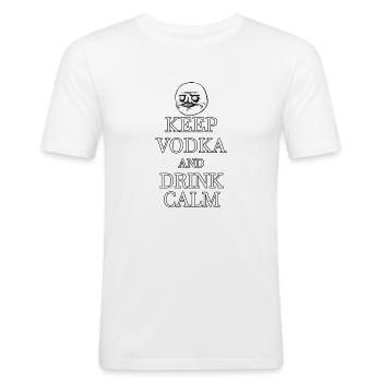 funny booze party gadgets vodka party drinkers - Men's Slim Fit T-Shirt - white - Front - Nik (191cm)