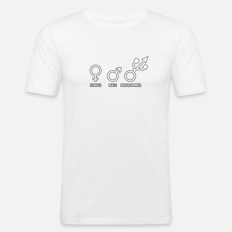 Developer Admin Coder Programmer Computer - Men's Slim Fit T-Shirt - white