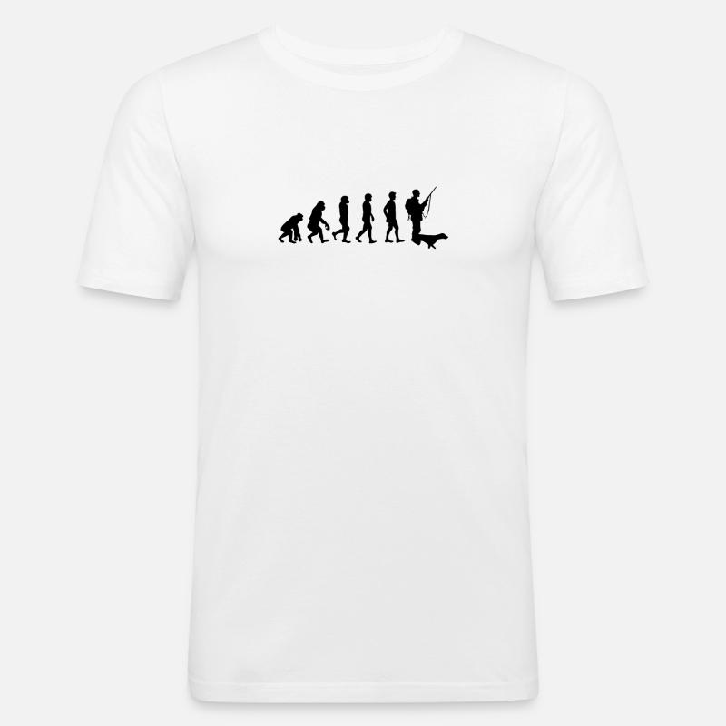 Chasseur Cadeau Chasseurs Evolution - T-shirt près du corps Homme - blanc