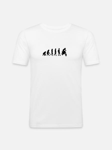 Cadeau motocross Motorcross Evolution - T-shirt près du corps Homme - blanc