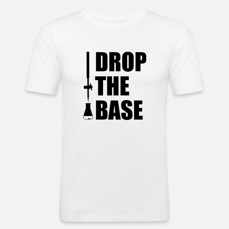 Drop the Base! - Männer Slim Fit T-Shirt - Weiß