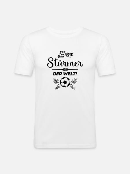 der beste stürmer - Männer Slim Fit T-Shirt - Weiß