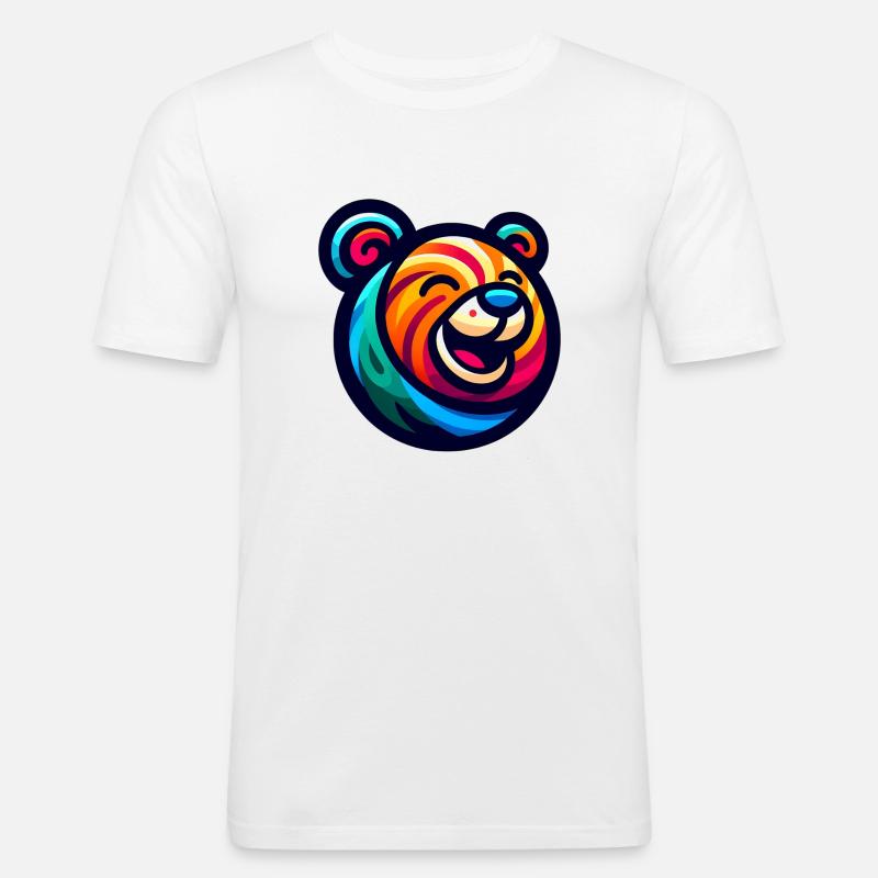 Funny Bear - Männer Slim Fit T-Shirt - Weiß