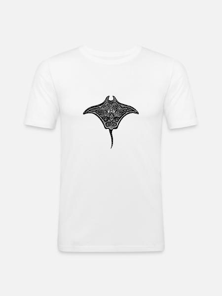 Majestätischer Rochen - Männer Slim Fit T-Shirt - Weiß