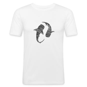 Majestätische Walhai-Silhouetten im Duett - Männer Slim Fit T-Shirt - Weiß - Vorne - Nik (191cm)