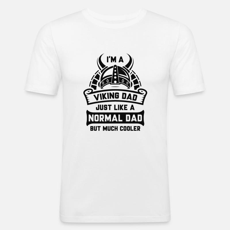 Ich bin ein Wikinger-Papa - Männer Slim Fit T-Shirt - Weiß