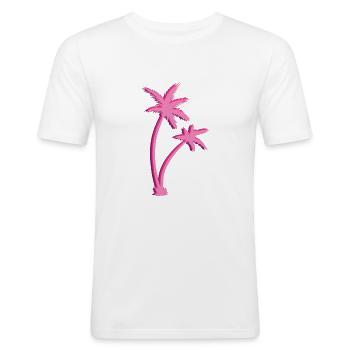 Palm trees - Men's Slim Fit T-Shirt - white - Front - Nik (191cm)