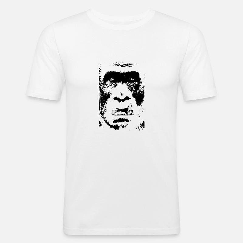 Affe - Männer Slim Fit T-Shirt - Weiß