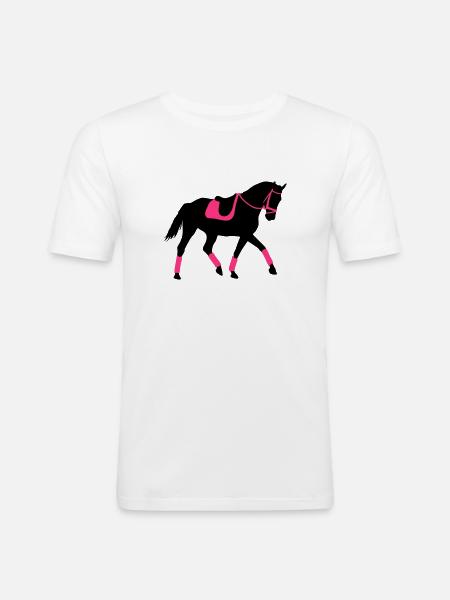 Dressurpferd Pferd - Männer Slim Fit T-Shirt - Weiß