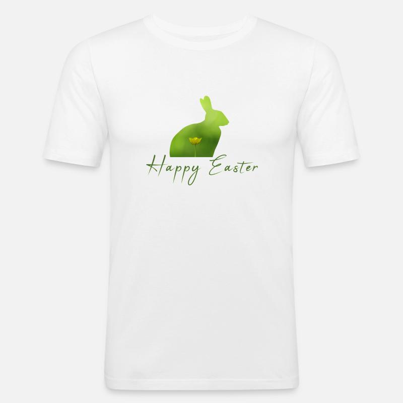Happy Easter rabbit - Männer Slim Fit T-Shirt - Weiß