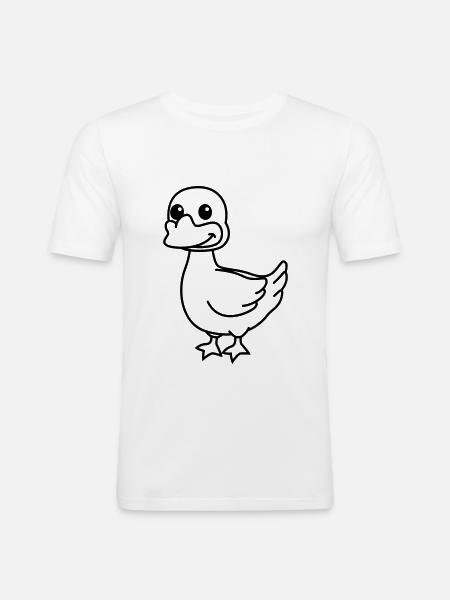 Gans Comic Tier - Männer Slim Fit T-Shirt - Weiß