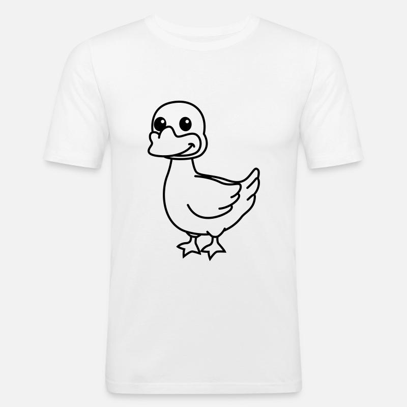 Gans Comic Tier - Männer Slim Fit T-Shirt - Weiß