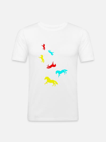 Icône Cheval Cheval - T-shirt près du corps Homme - blanc