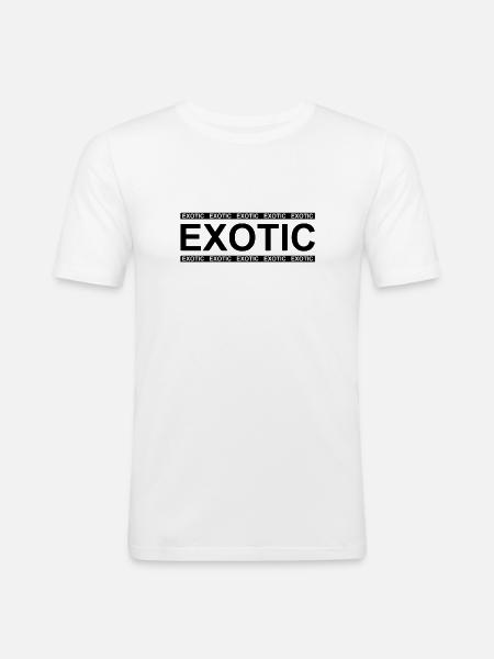 EXOTIC 1 - Männer Slim Fit T-Shirt - Weiß