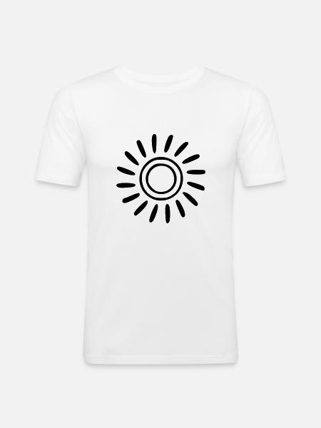 Sun Drawing Nature Sketch black - Men's Slim Fit T-Shirt - white