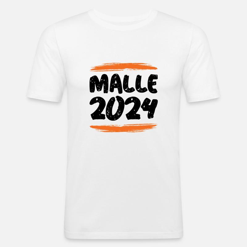 Malle 2024 - Männer Slim Fit T-Shirt - Weiß