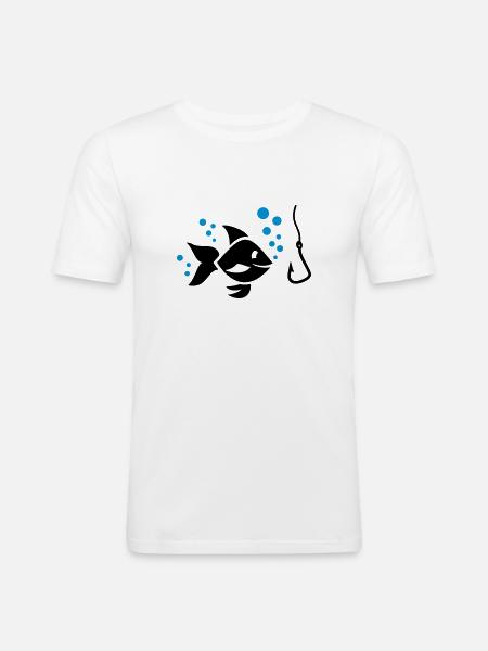 Poisson - T-shirt près du corps Homme - blanc