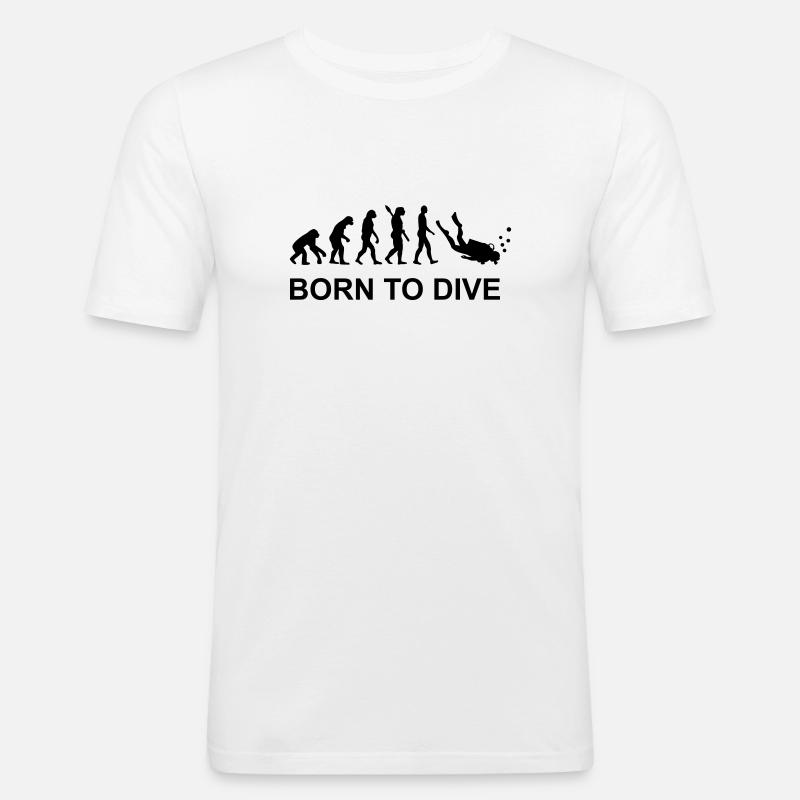 Évolution Plongée - T-shirt près du corps Homme - blanc