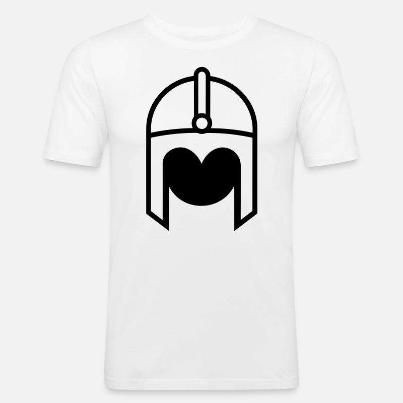 Wikingerhelm Krieger - Männer Slim Fit T-Shirt - Weiß