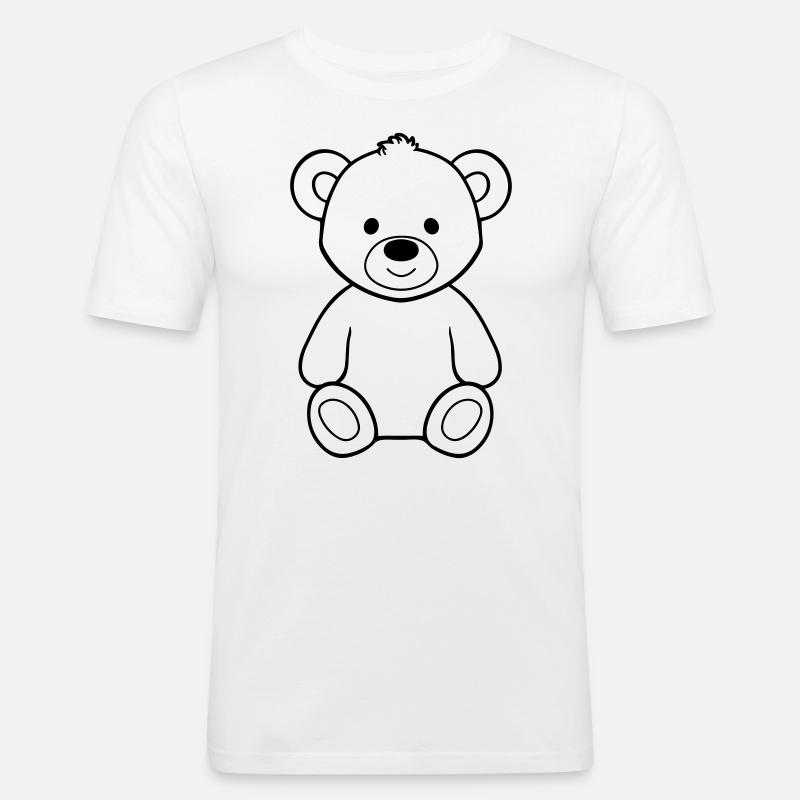 Teddybär - Männer Slim Fit T-Shirt - Weiß