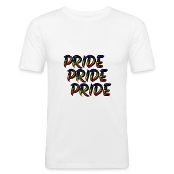 Pride Liebe Schwul queer Homosexuell Sexualität bi - Männer Slim Fit T-Shirt - Weiß - Vorne - Nik (191cm)