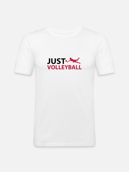 Just Volleyball - Männer Slim Fit T-Shirt - Weiß