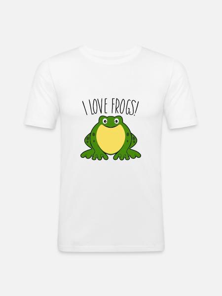 I love Frogs - Men's Slim Fit T-Shirt - white