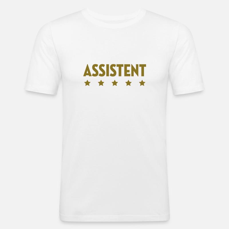 Assistent - Assistentin - Mitarbeiter - Chef - Männer Slim Fit T-Shirt - Weiß