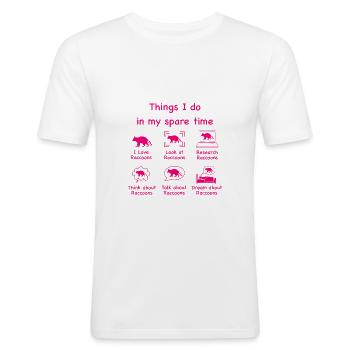 Amateurs de raton laveur (rose) - T-shirt près du corps Homme - blanc - Devant - Nik (191cm)