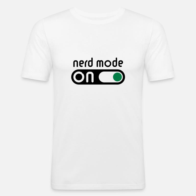 Nerd Mode On (Geek / Computerfreak) - Männer Slim Fit T-Shirt - Weiß