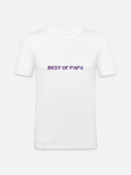 FARS DAG. TILLYKKE MED FØDSELSDAGEN FAR. FAR. GOD FERIE. - Herre Slim Fit T-Shirt - hvid