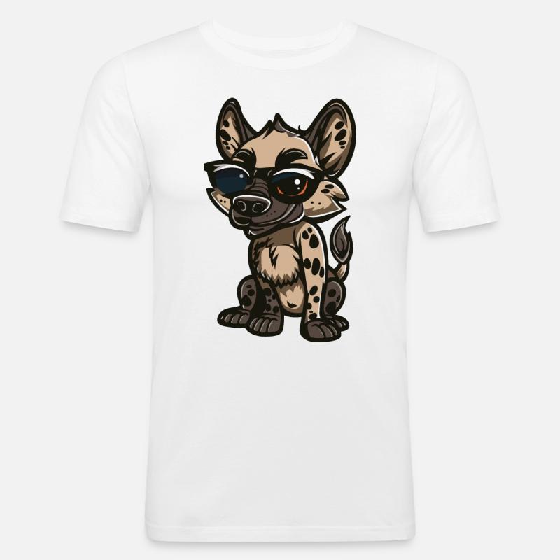 Hyäne Tier - Männer Slim Fit T-Shirt - Weiß