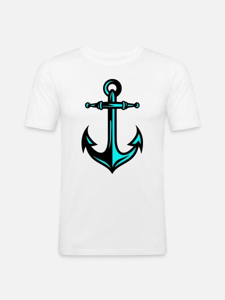 Anchor Icon - Men's Slim Fit T-Shirt - white