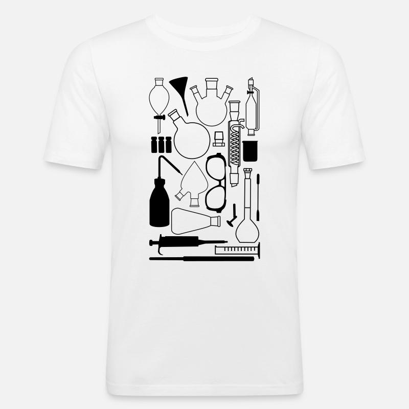 Laborgeräte - Männer Slim Fit T-Shirt - Weiß