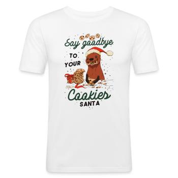 Otter Weihnachtsgeschenk Fischotter Kekse Xmas - Männer Slim Fit T-Shirt - Weiß - Vorne - Nik (191cm)
