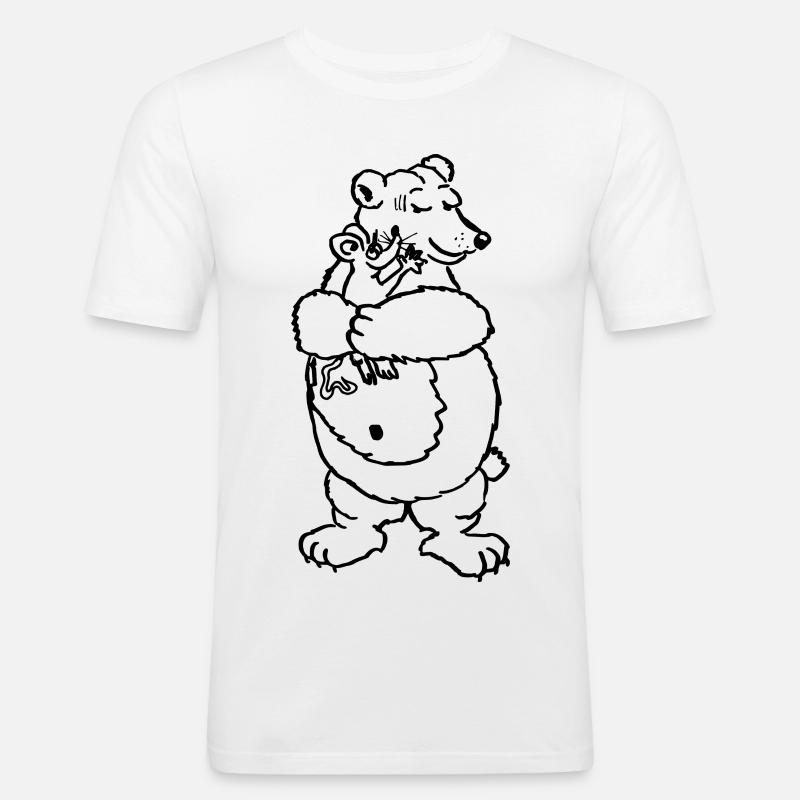 Mouse Bear Hug Love Mouse Bear - Men's Slim Fit T-Shirt - white