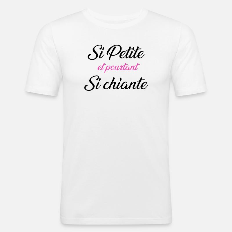 so klein und doch so langweilig - Männer Slim Fit T-Shirt - Weiß