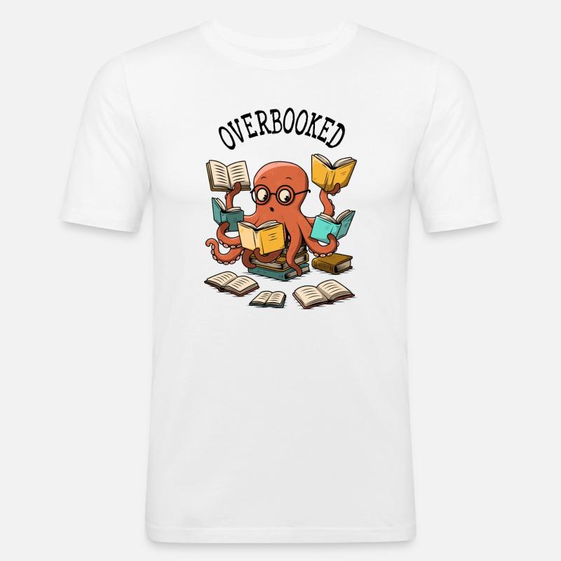 Überbucht - Männer Slim Fit T-Shirt - Weiß