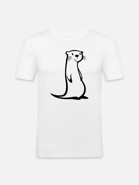 loutre - T-shirt près du corps Homme - blanc