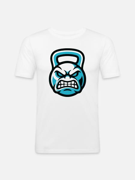 Kettlebell Devil Graphic - Men's Slim Fit T-Shirt - white