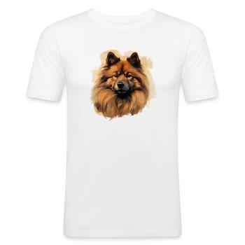 Eurasier - Männer Slim Fit T-Shirt - Weiß - Vorne - Nik (191cm)