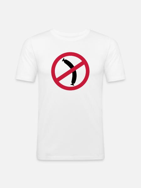 Wurst - Vegetarier - Männer Slim Fit T-Shirt - Weiß