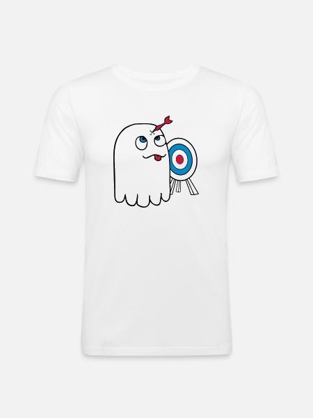 Ghostaim Logo - Männer Slim Fit T-Shirt - Weiß