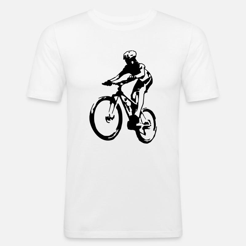 Mountainbiker - Männer Slim Fit T-Shirt - Weiß